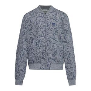 ETRO Paisley Print Bomber Jacket Men GREY Sweaters & Cardigans